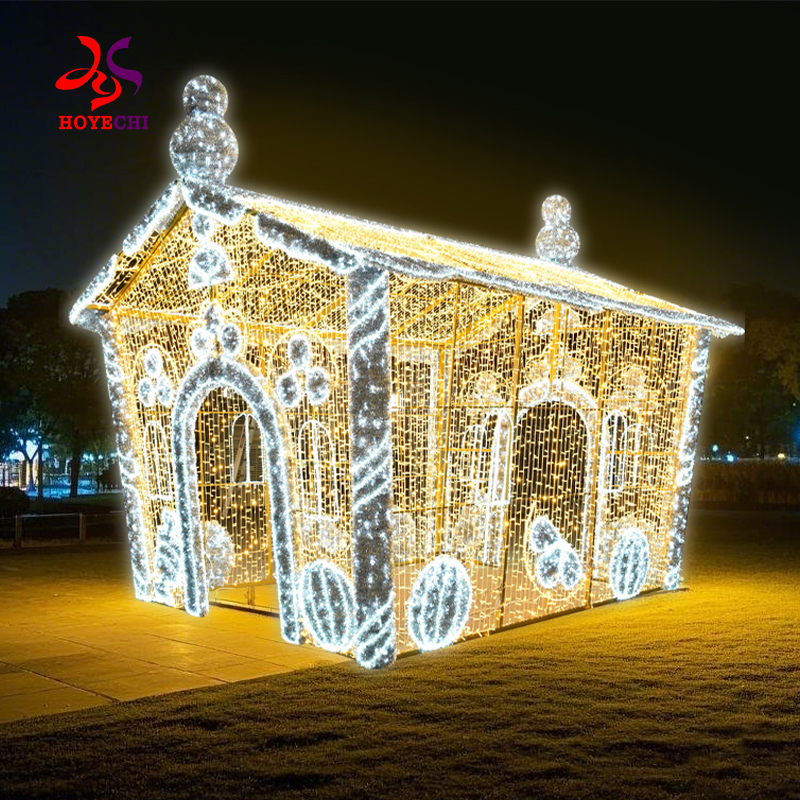 Snowy Christmas house LED motif light outdoor Christmas decoration