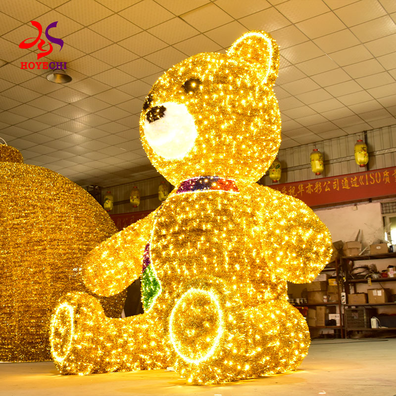holiday decoration teddy bear lights