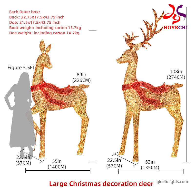 Christmas Reindeer LED Light with Scarf