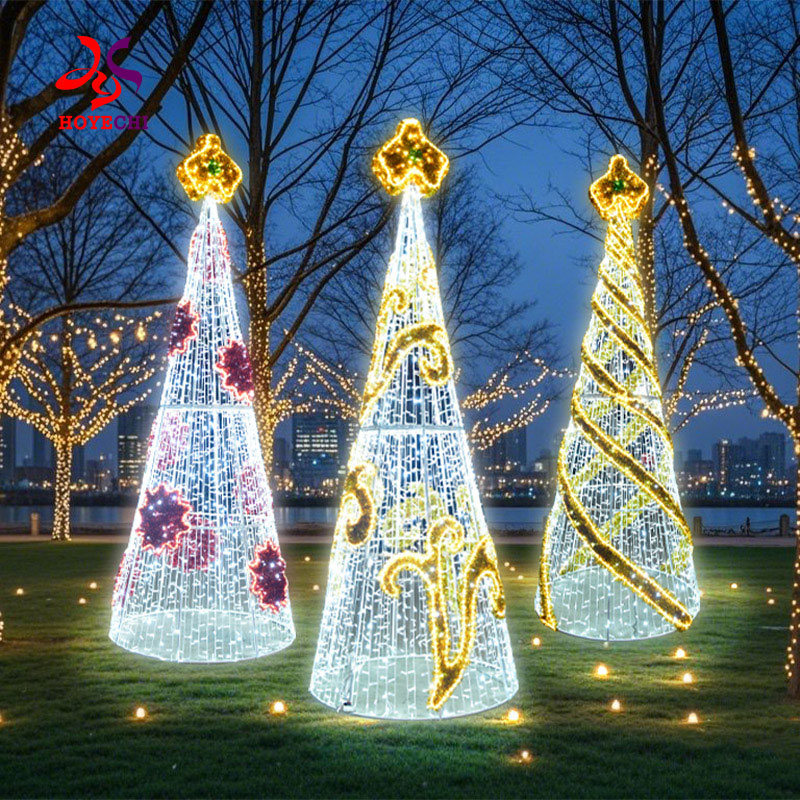 Large Outdoor Conical LED Christmas Tree