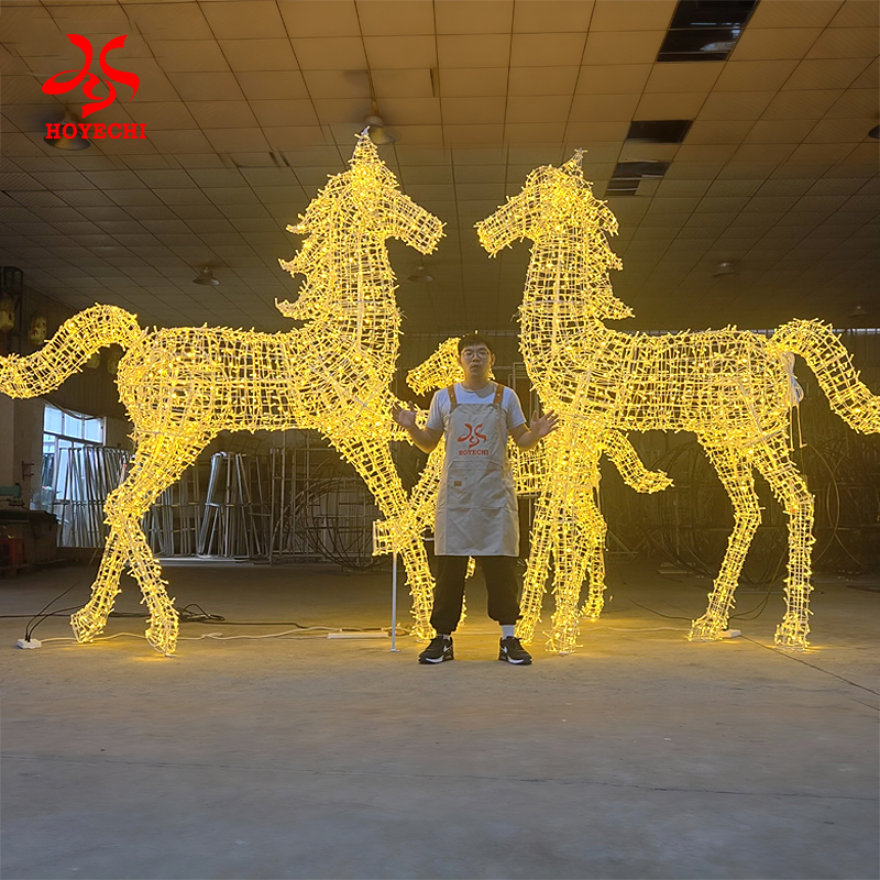 3D Standing Christmas Horse Motif Light