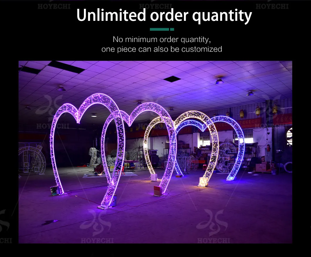 Outdoor 3D heart arch LED festival street lights