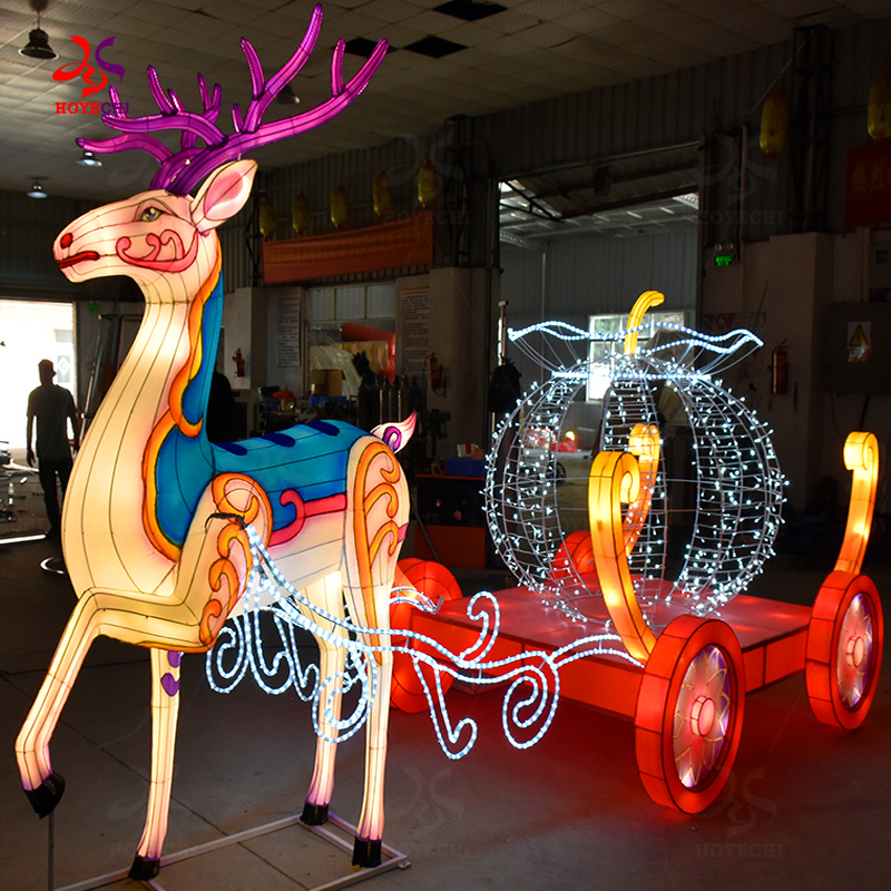 3D reindeer sleigh LED light Christmas display