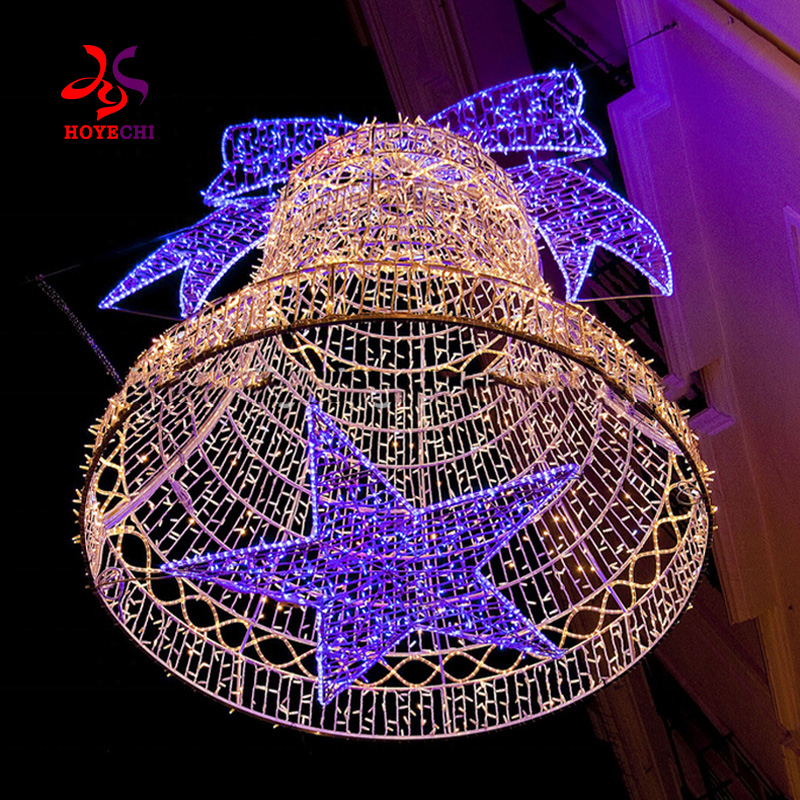 Large outdoor bell motif lights for street decoration