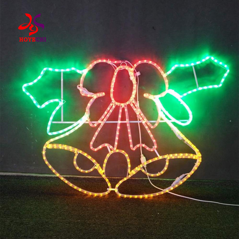 Waterproof outdoor bell motif lights for public spaces