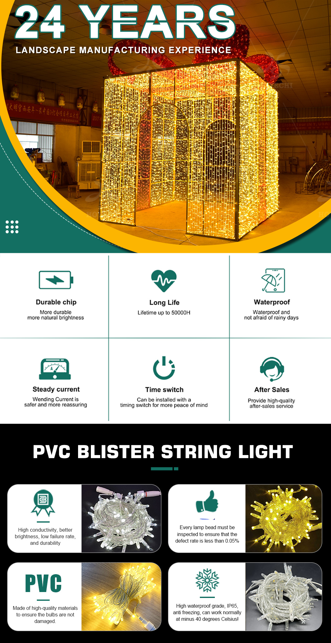 LED gift box motif light outdoor decoration