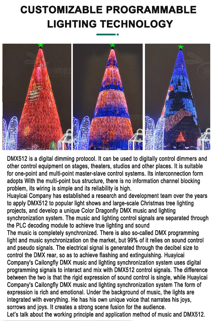 Outdoor DMX512 LED Christmas tree commercial use