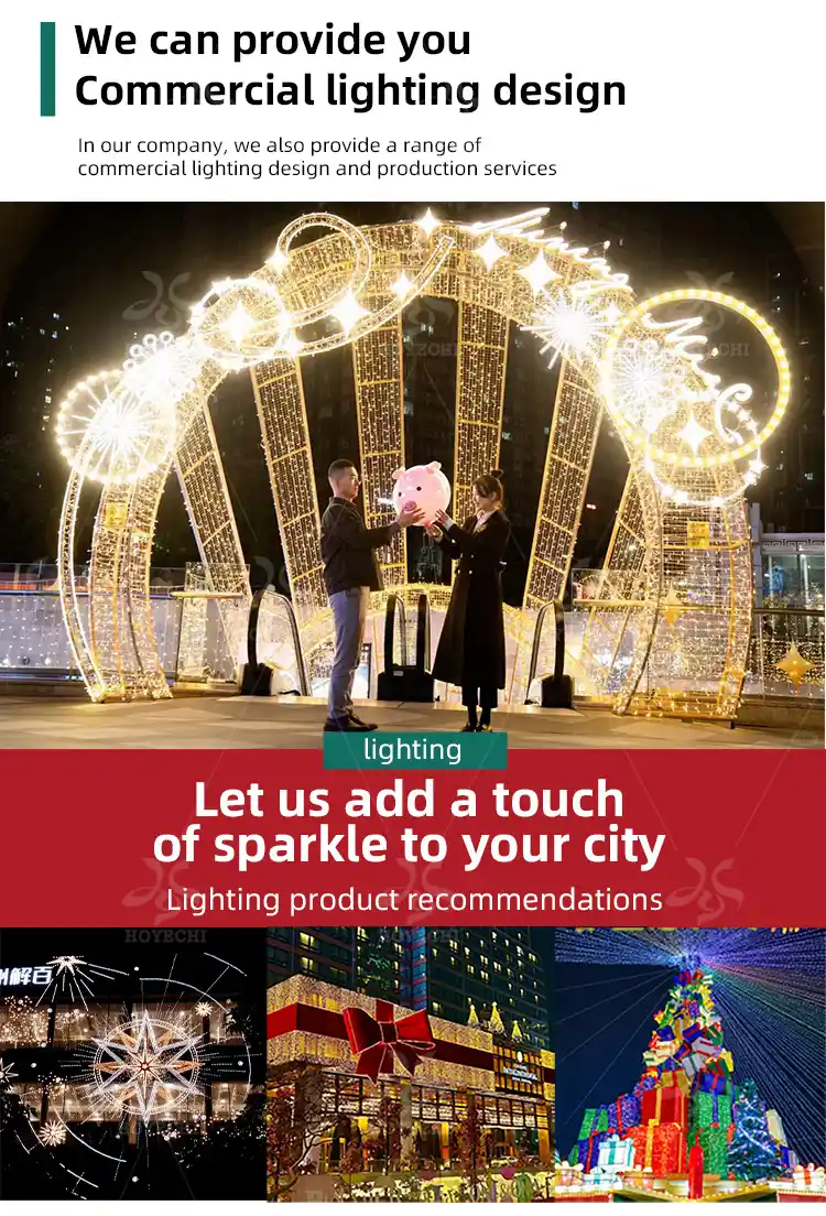 Street pole motif lighting for outdoor festival decoration