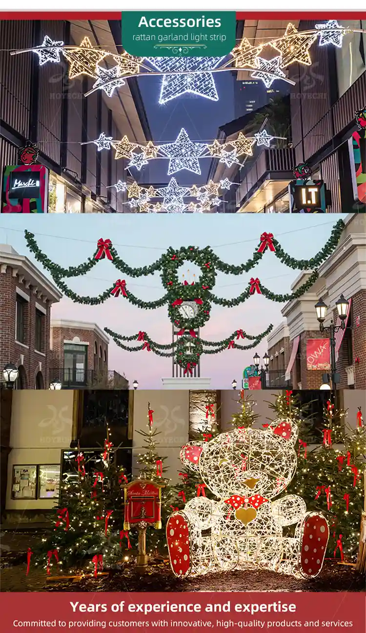 Decorative outdoor street pole motif lights for holidays