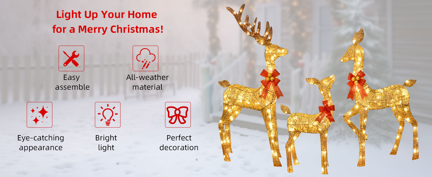 Custom Christmas reindeer lights outdoor LED decoration