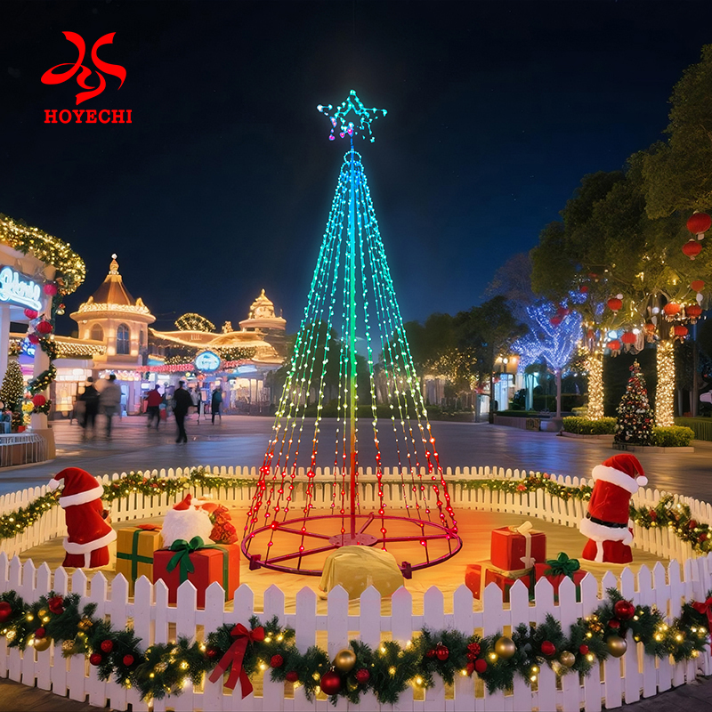 Waterproof RGB pixel Christmas tree for outdoor winter decoration