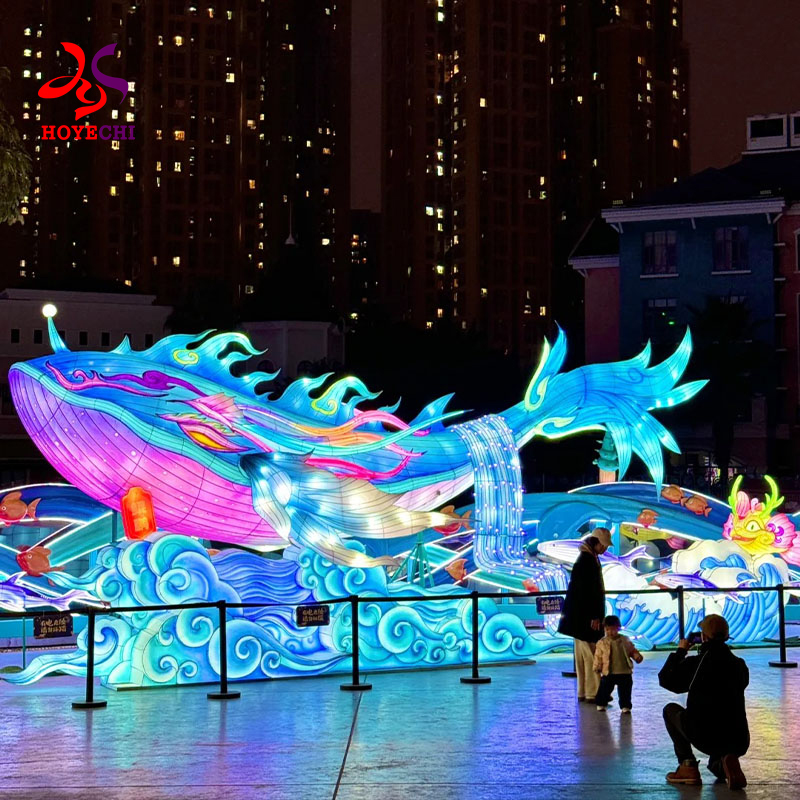 Traditional Chinese lantern outdoor light show display