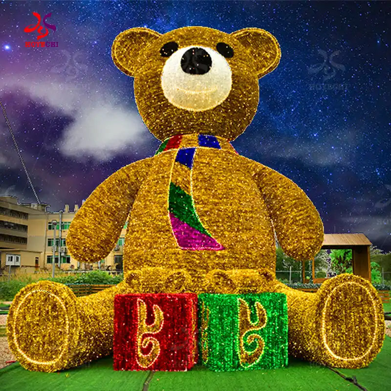 Waterproof outdoor large teddy bear motif lights