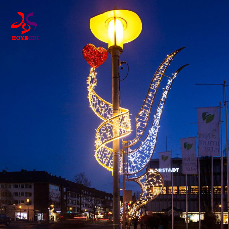 City decorative pole mounted motif lights for festivals
