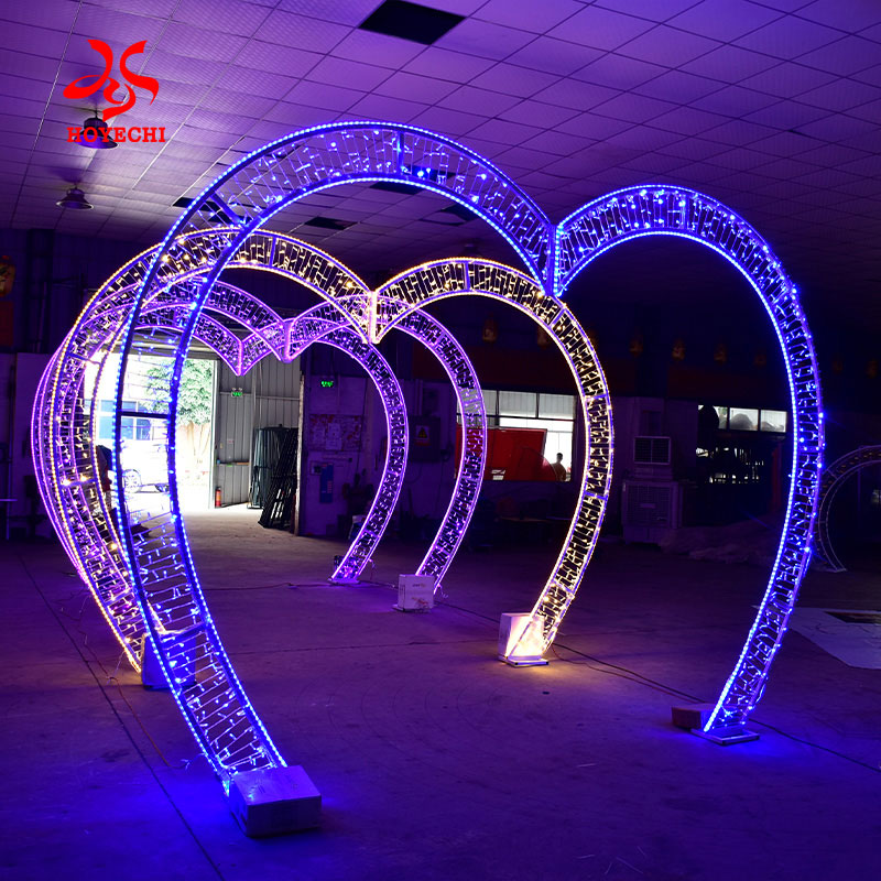 Romantic 2D Heart Shape Arch Lights for Outdoor Holiday Display