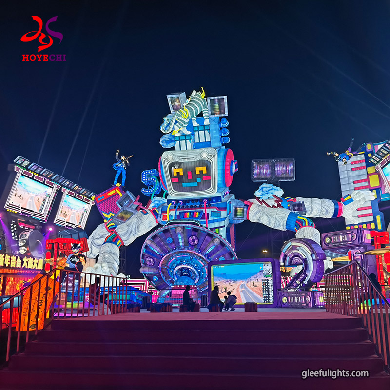 Outdoor Chinese silk lantern festival decoration lights