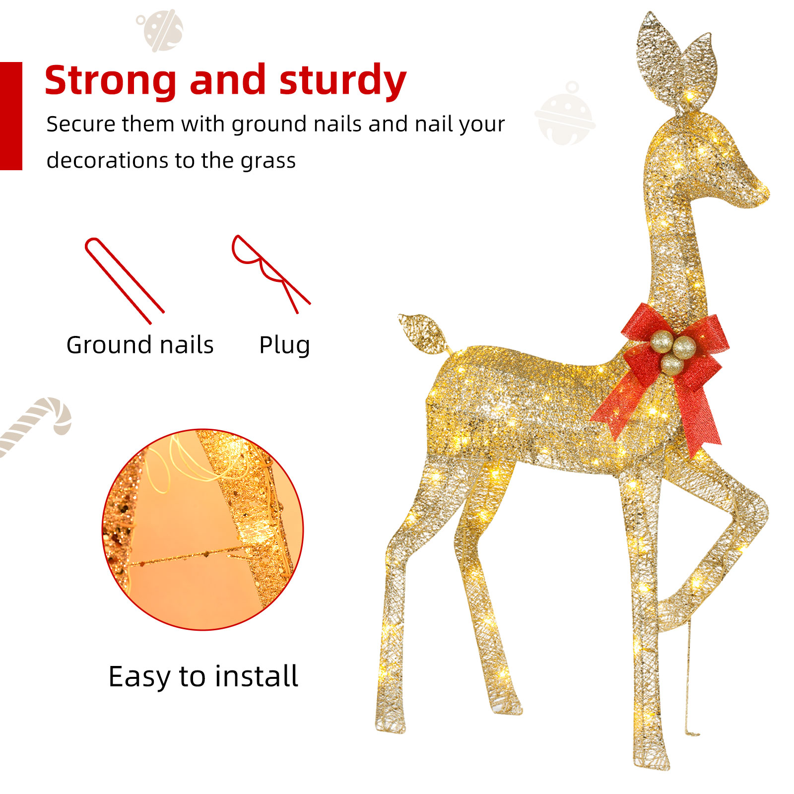 Custom Christmas reindeer lights outdoor LED decoration