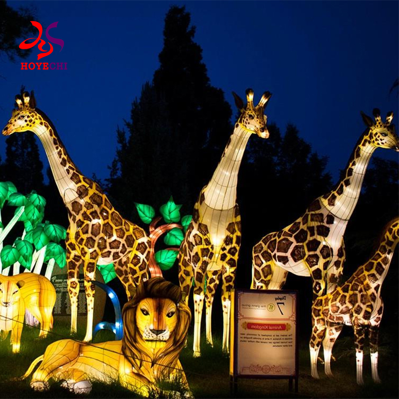 Animal festival lantern display in outdoor park and garden