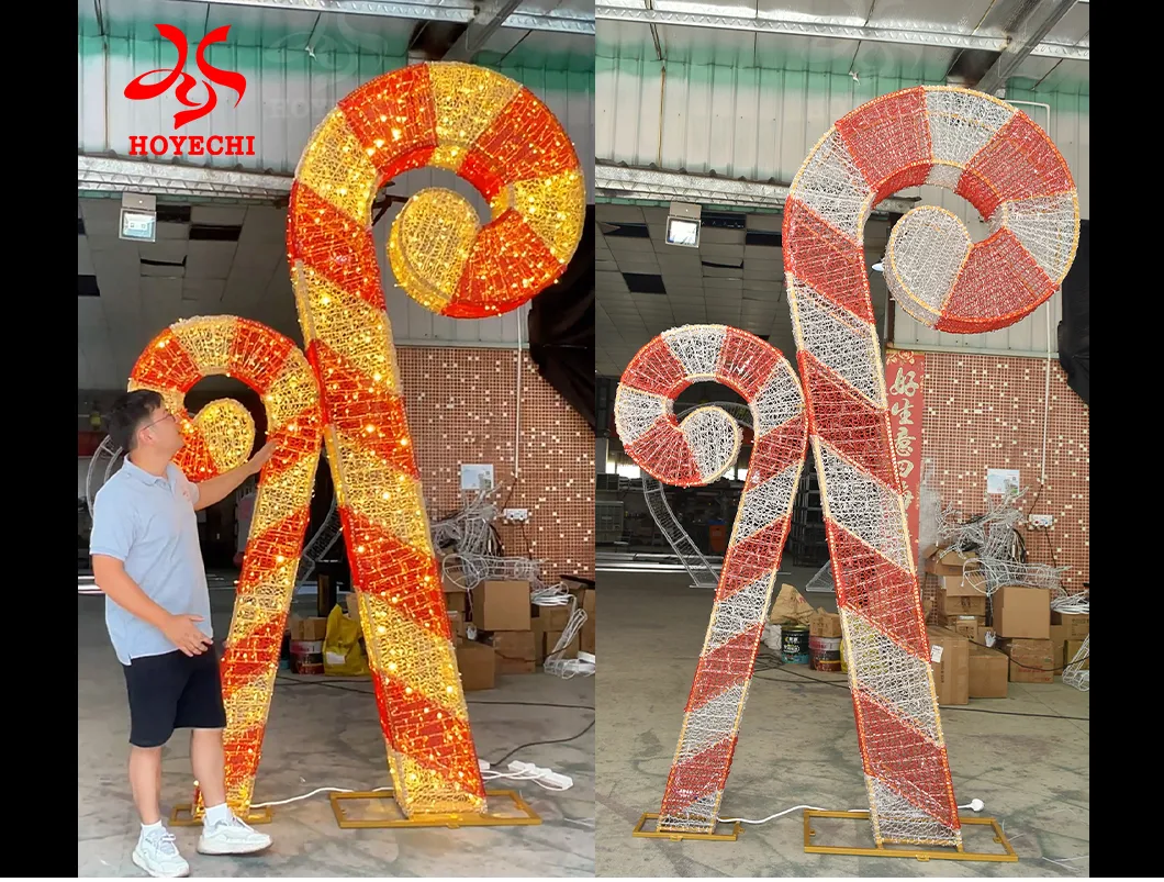 Traditional candy cane motif lights for Christmas decor