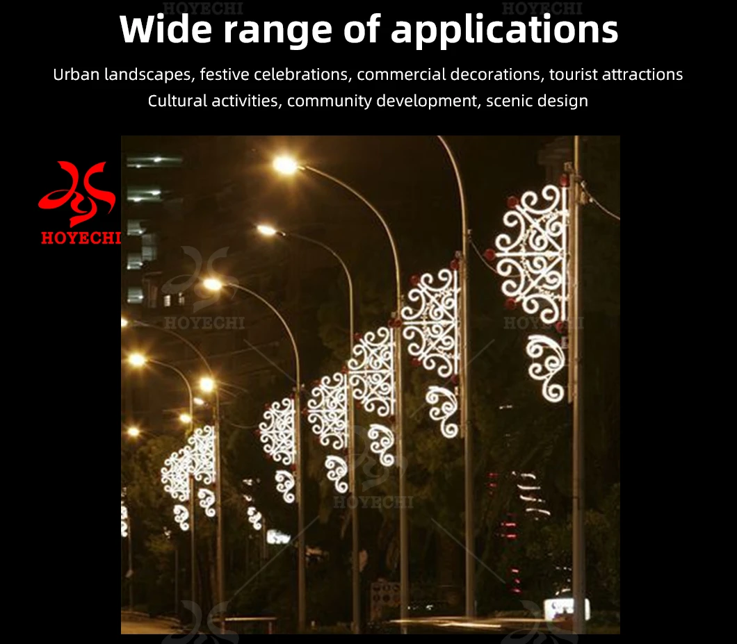 Decorative LED pole mounted street motif lights outdoor