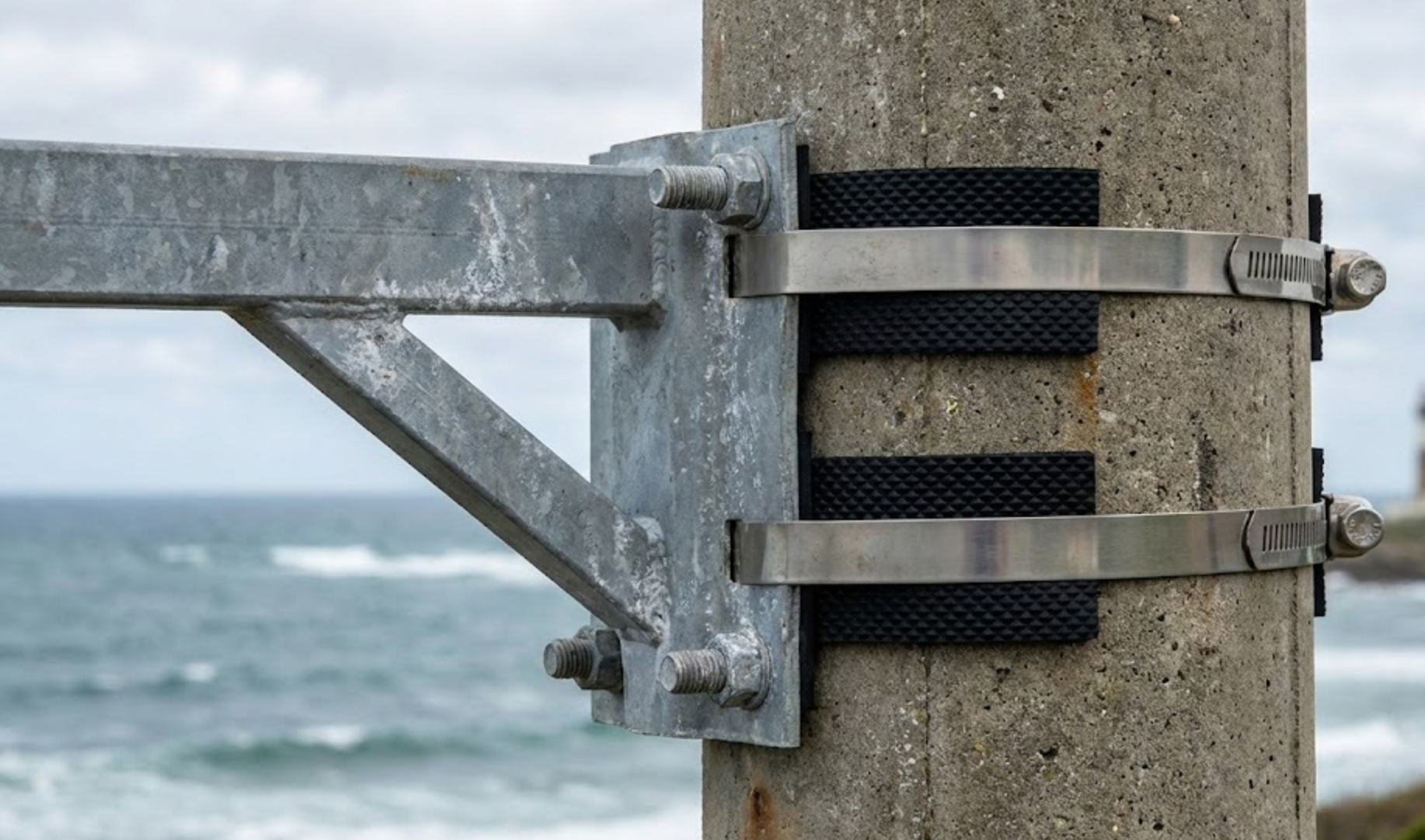 No-drill mounting methods for pole mounted street motif lights using straps and brackets