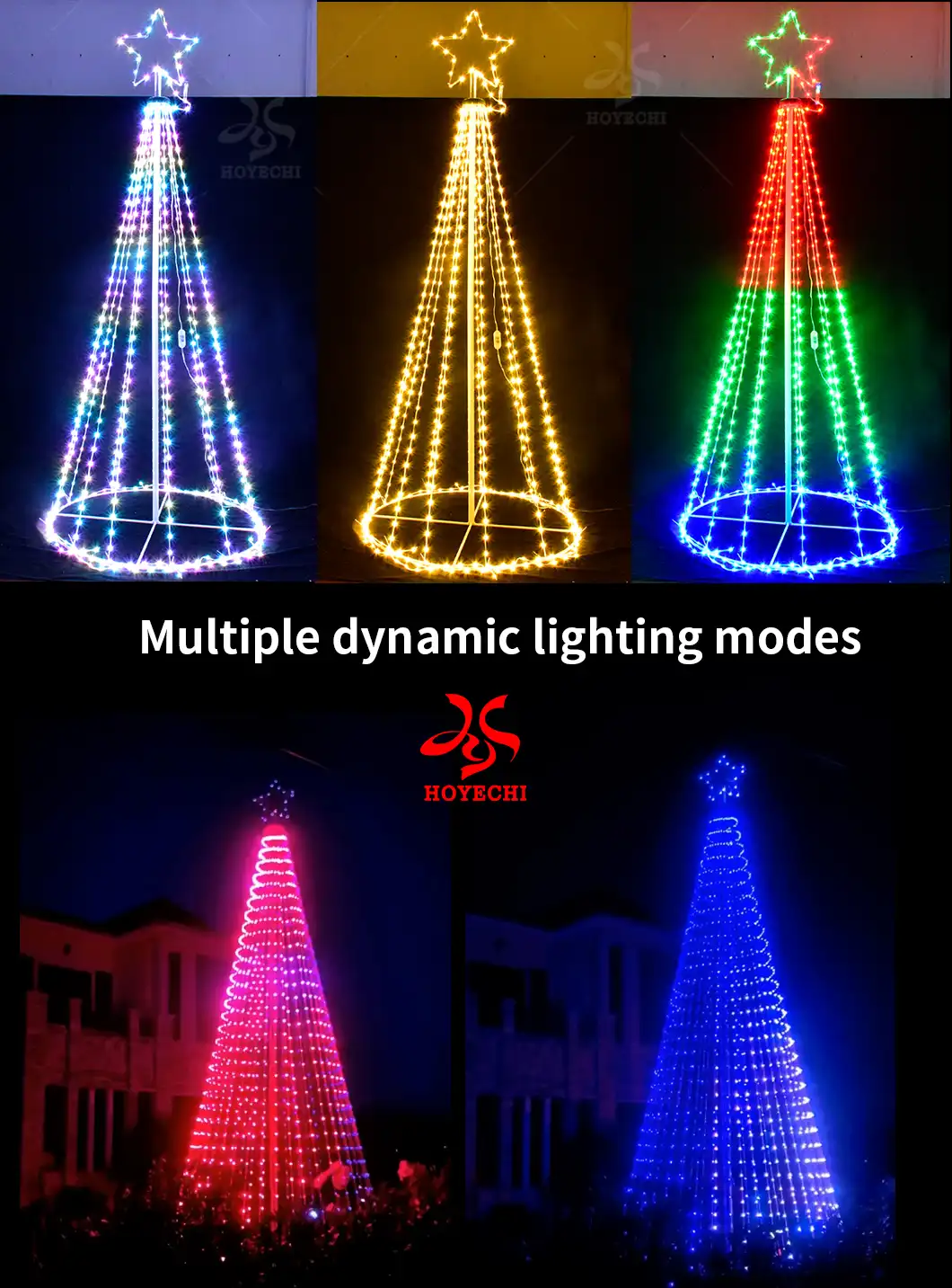Customizable RGB pixel Christmas tree for outdoor holiday projects