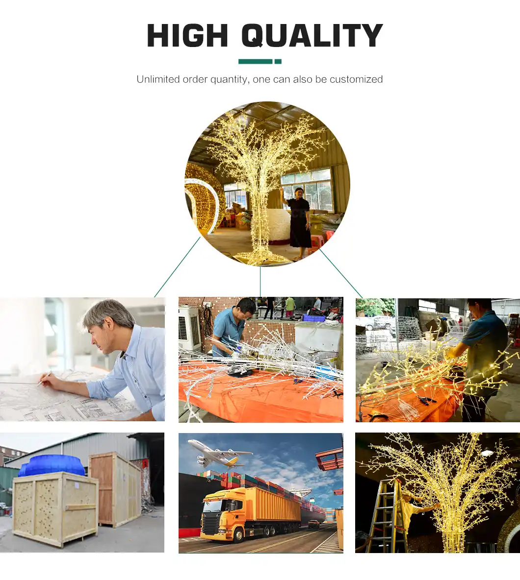 Outdoor decorative lighting using LED twig branch lights