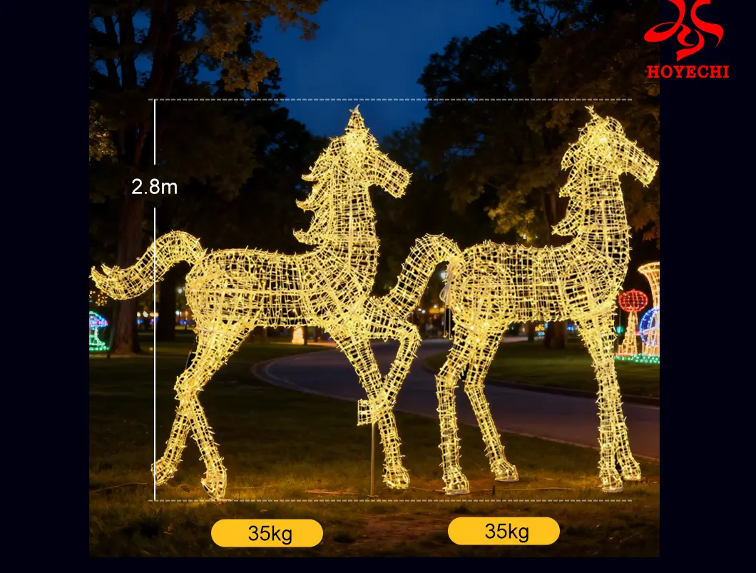 Colorful horse motif light for outdoor festival decoration