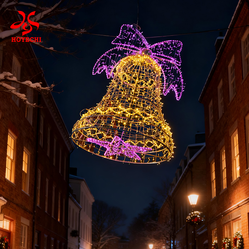 commercial bell shape street pole motif light decoration