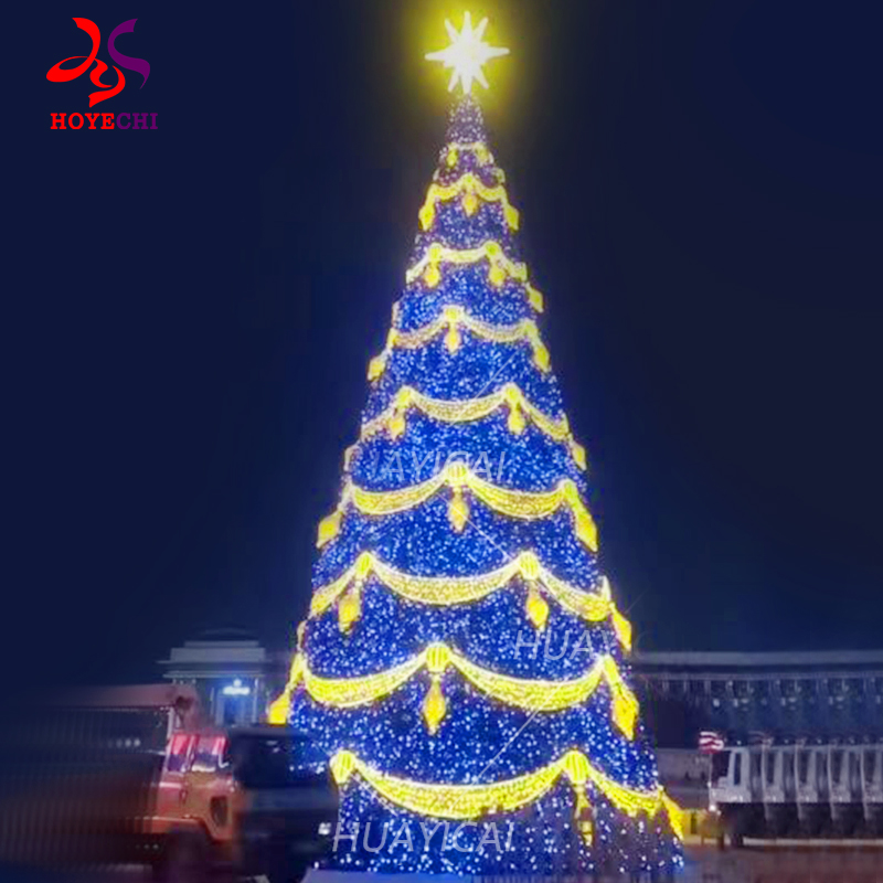 HOYECHI giant programmable Christmas tree manufacturer with 24 years experience, featuring IP67 waterproof structures and DMX512 technology.