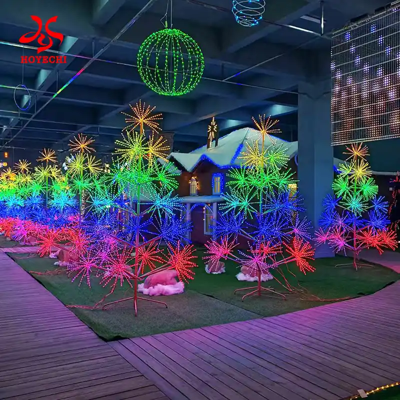 Color changing LED Firework Tree Light for plaza decoration