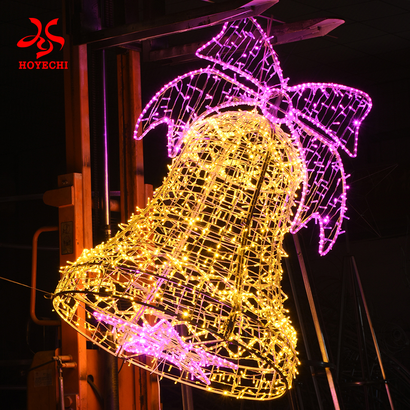 Campana en forma de poste de la calle motivo de luz al aire libre decoración de Navidad