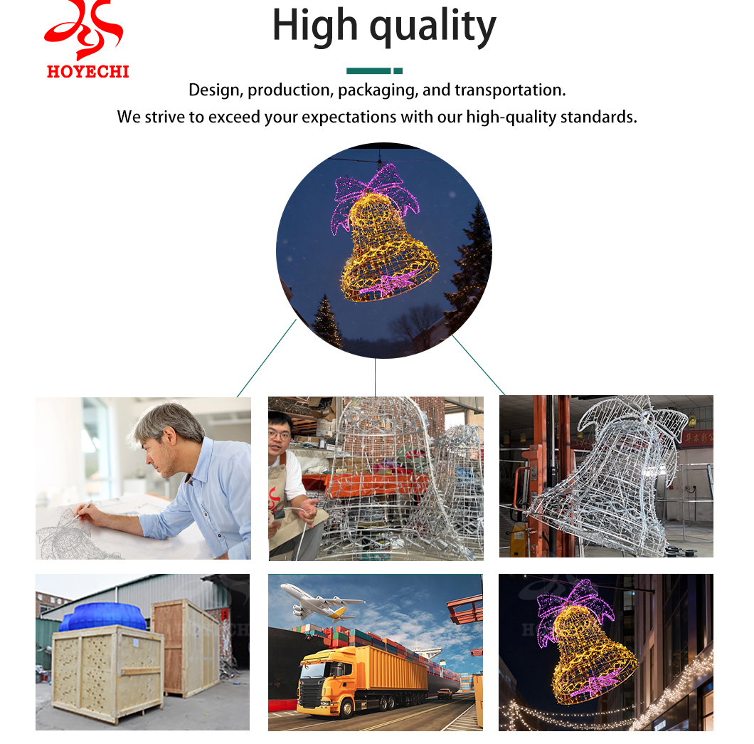 Christmas street pole bell motif light outdoor lighting