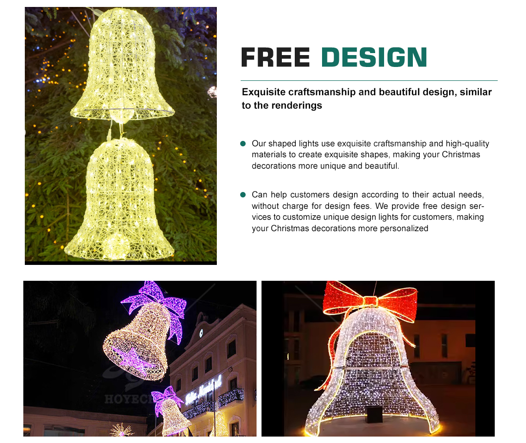 decorative LED bell motif light for outdoor streets