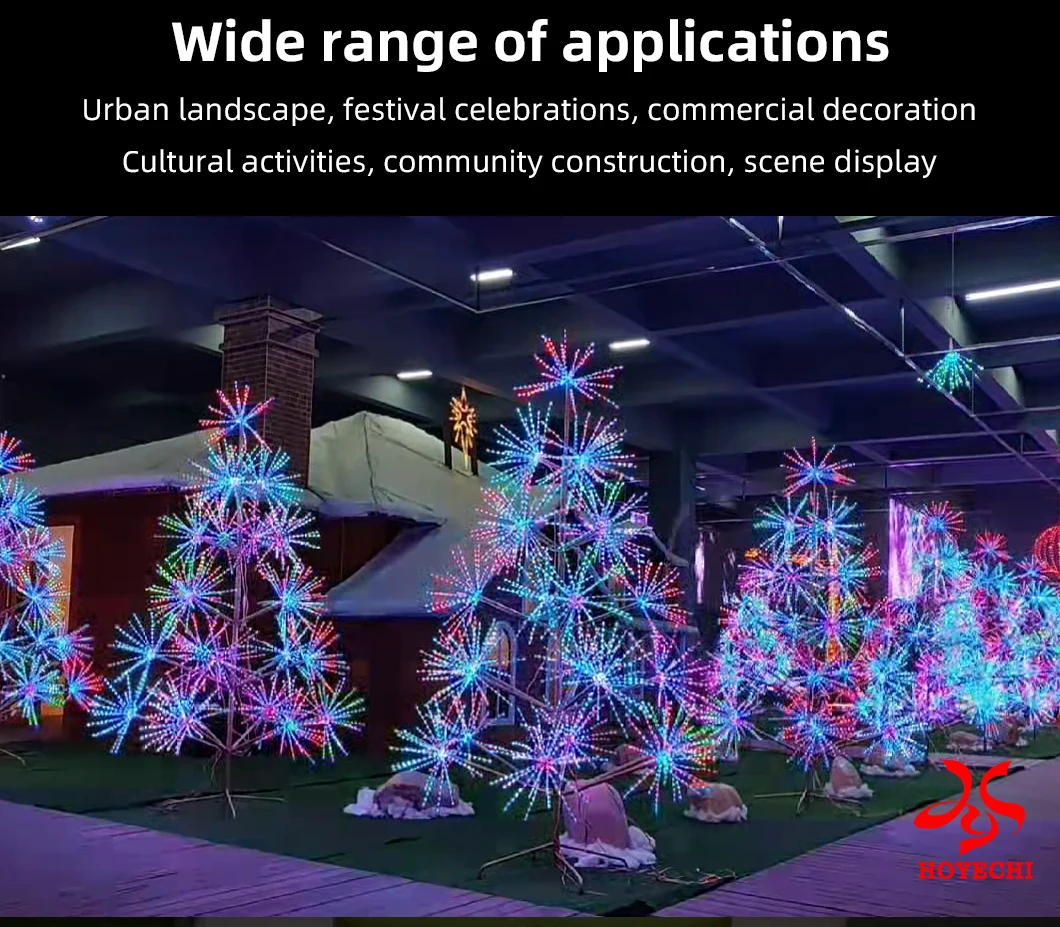 Decorative RGB Firework Tree Light for city lighting project