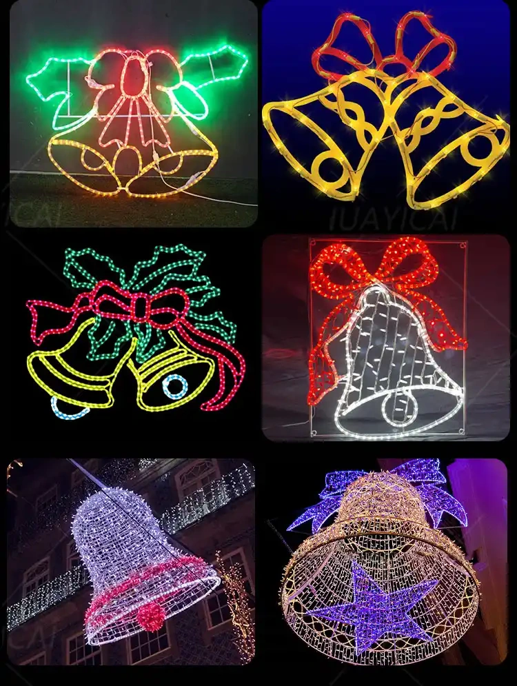 PN string light system used in LED bell motif sculpture light