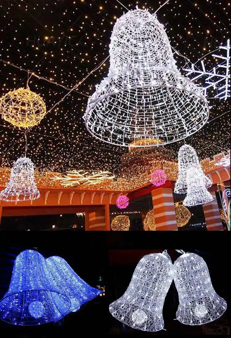 Hanging 3D LED bell lights for canopy decoration