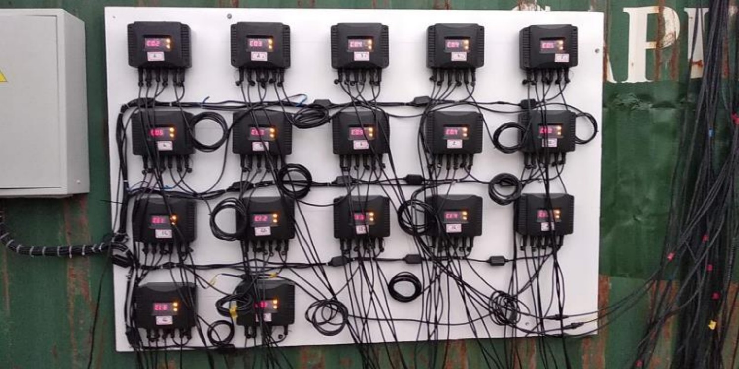DMX pixel light signal converter used in a giant programmable Christmas tree control system