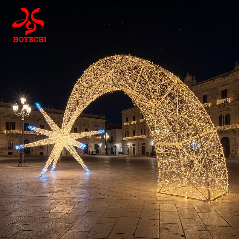 Concept visualisation of a commercial Christmas star arch