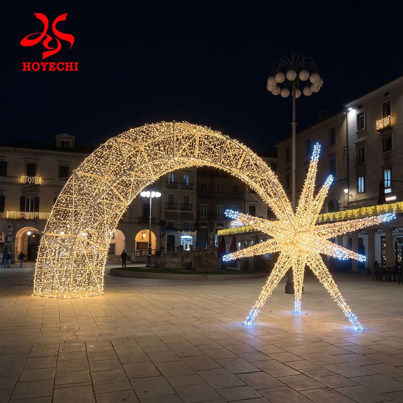 Concept visualisation of a star motif and illuminated arch