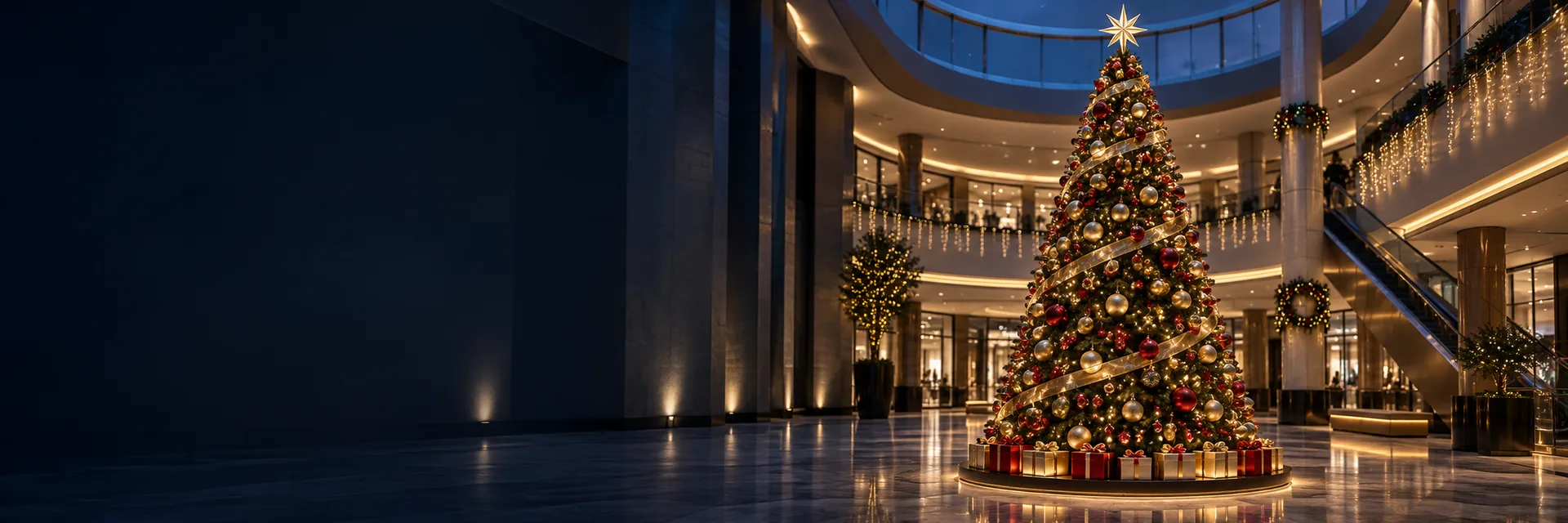 Commercial Christmas Trees — conceptual commercial lighting scene