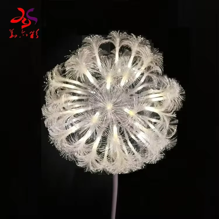 Close view of illuminated dandelion flower head