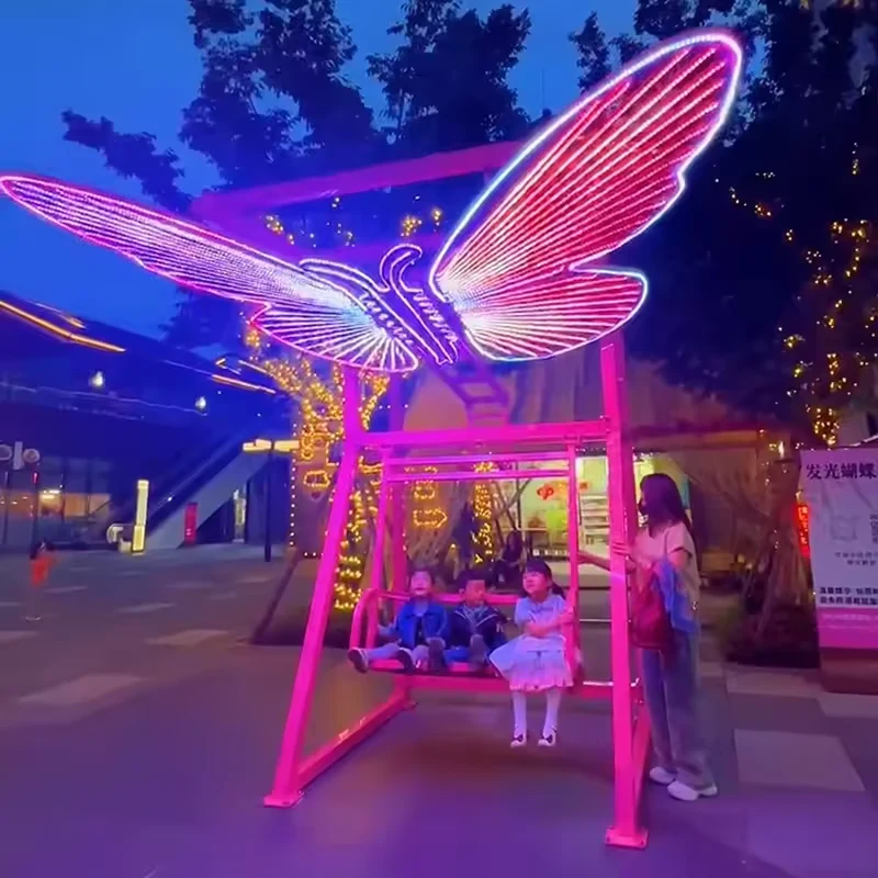 Commercial butterfly swing shown outdoors