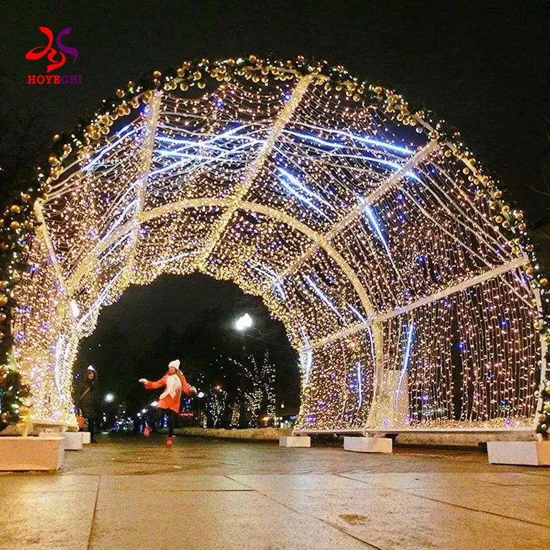 Custom walk-through spherical arch light for outdoor commercial decoration projects