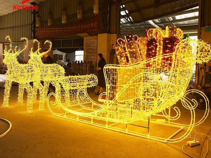 Giant Reindeer Sleigh Light