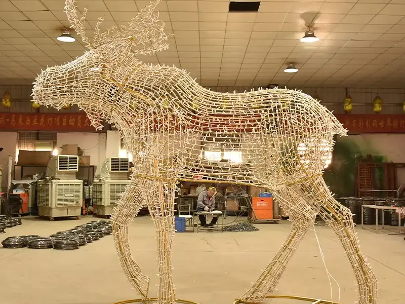 Large 3d Christmas Moose Light (2)