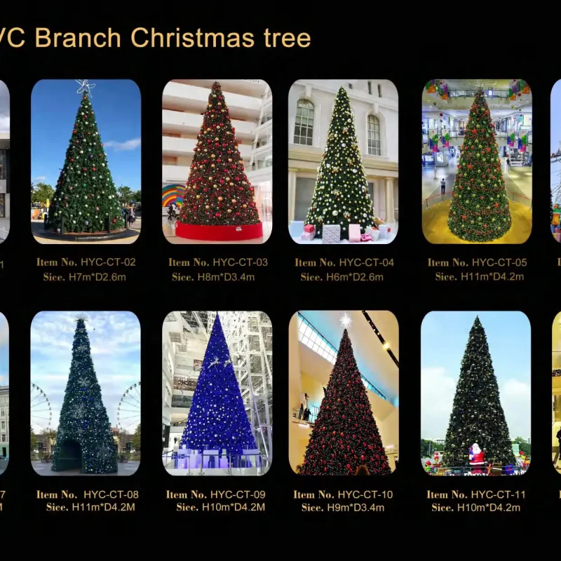 Árvores de Natal artificiais em PVC de grandes dimensões