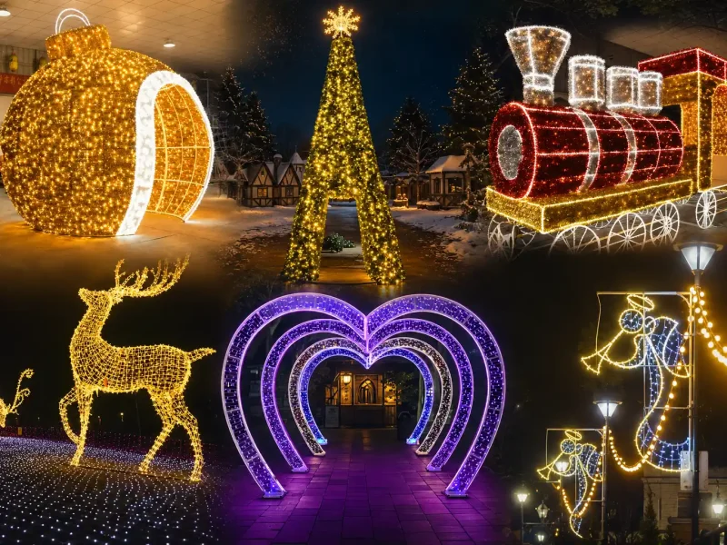 Ideias para decorações de Natal com luzes no exterior