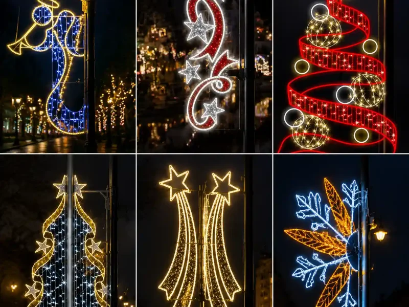 Street Light Pole Motif Christmas Decoration Styles