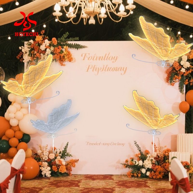 Animated butterfly theme decorative backdrop for event and festive display